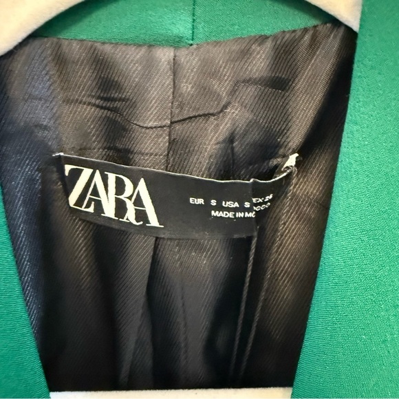 NWT ZARA DOUBLE BREASTED LONG BLAZER
DRESS GREEN SIZE S - Picture 4 of 7